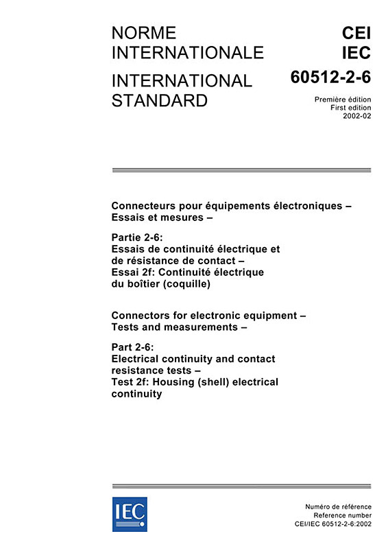 Cover IEC 60512-2-6:2002